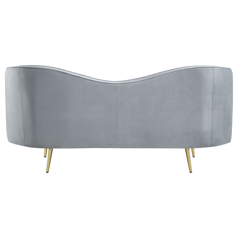 Sophia - 3 Piece Upholstered Channel Tufted Sofa Set - Gray