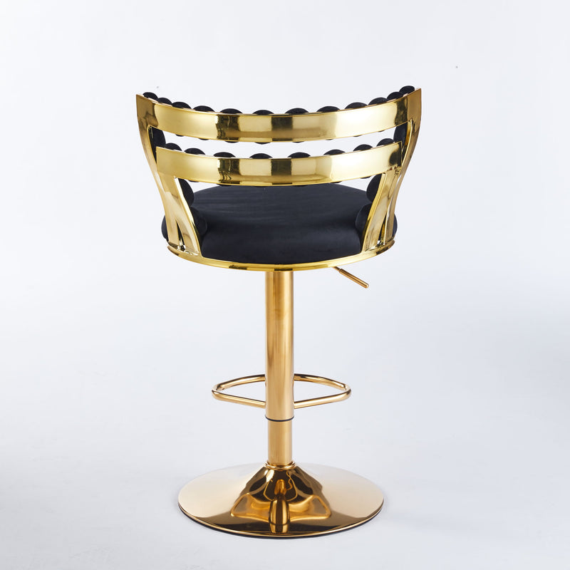 Modern Bar Chair With Iron Tube Legs, Soft Cushions And Comfortable Backrest (Set of 2)