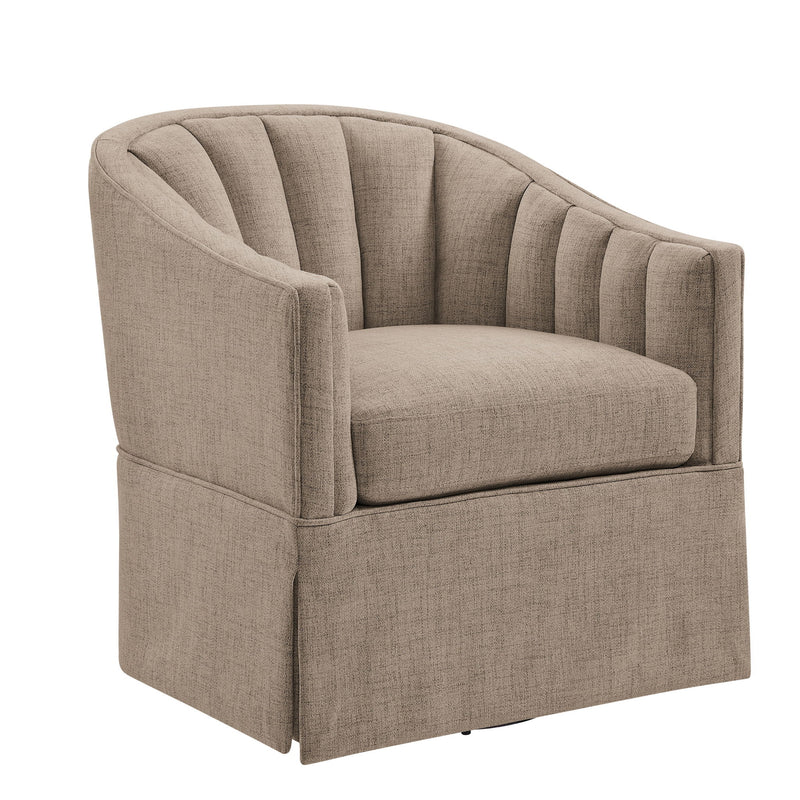 Solitude - Skirted Swivel Accent Chair With Hemp Like