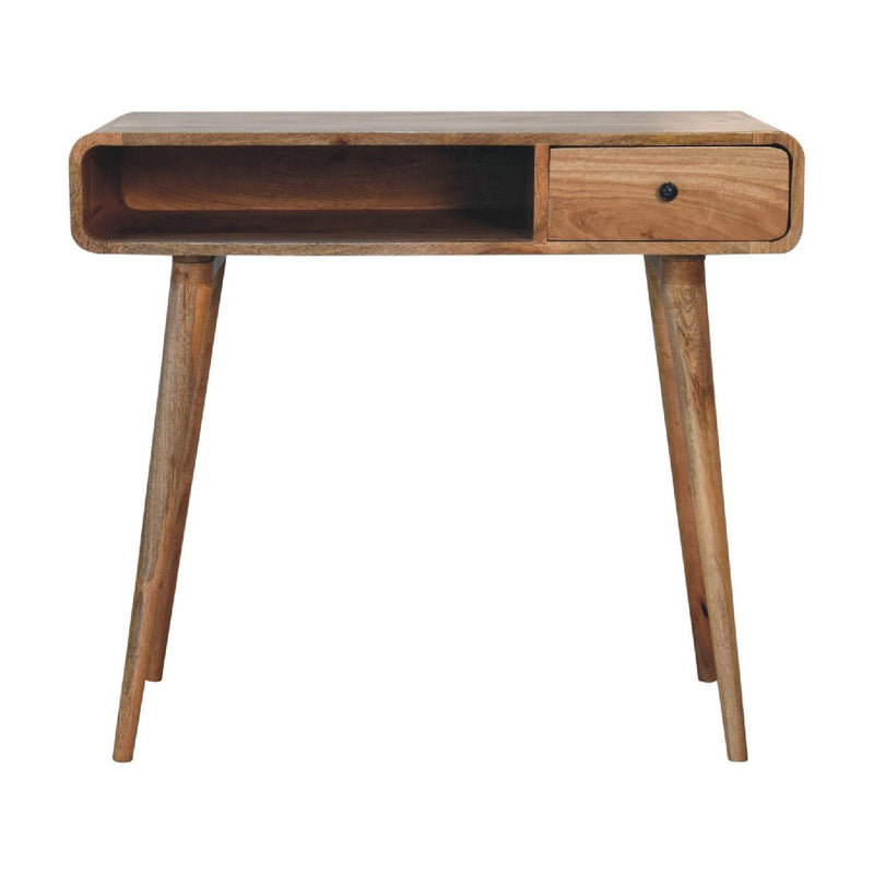 Curved Writing Desk - Oak