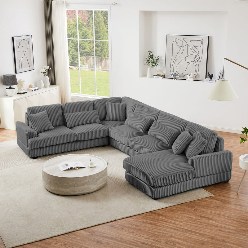 U - Sectional Sofa With Chaise Lounge, Oversized Living Room Couch