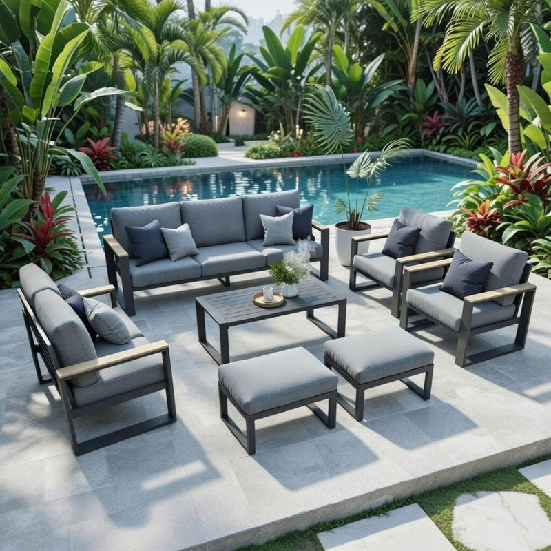 Modern Outdoor Sofa Set With Coffee Table
