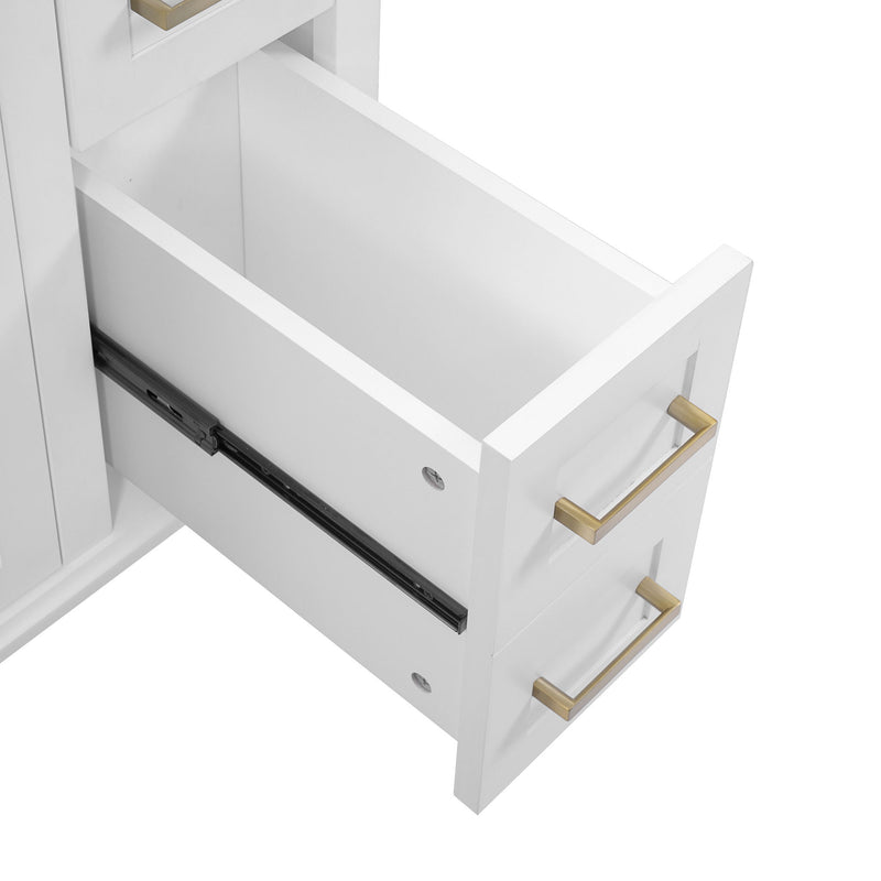 Modern Bathroom Vanity With Ceramic Sink, Soft Close Storage Cabinet