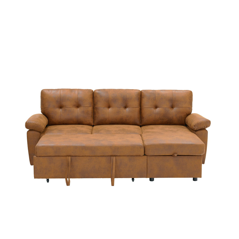 Convertible Sectional Sofa Bed With Pull Out Sleeper And Storage