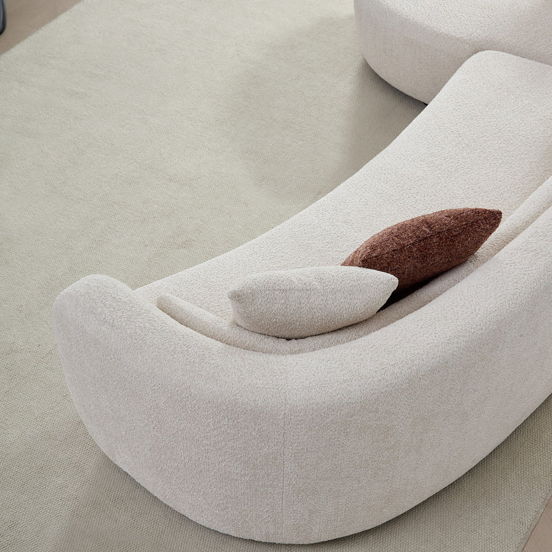 Curved Sectional Sofa, L - Shape Modular Chaise