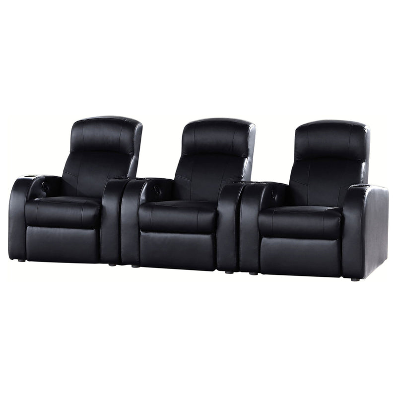 Greenfield - 3 Seater Home Theater With Storage - Black
