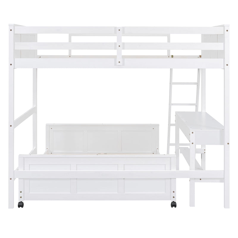 Full Over Full Bunk Bed With Desk