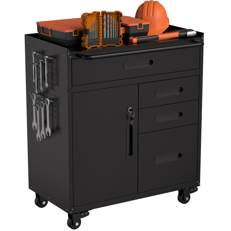 Rolling Tool Cabinet Heavy Duty Garage Storage With Lockable Doors