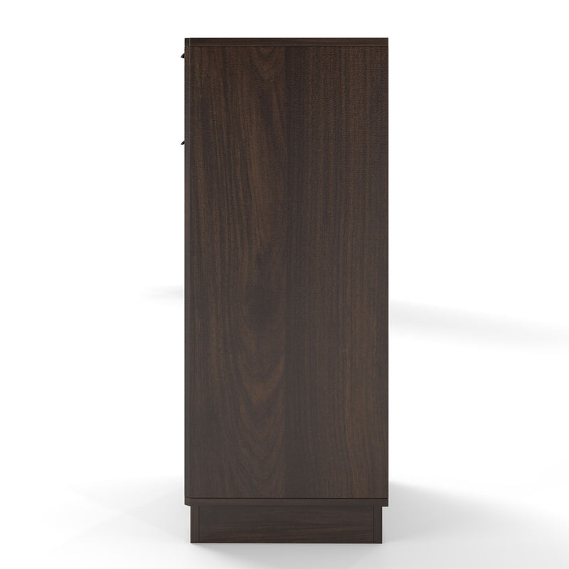 Tilt Out Trash Can Cabinet With Wave Textured Drawer & Pull Out Bin