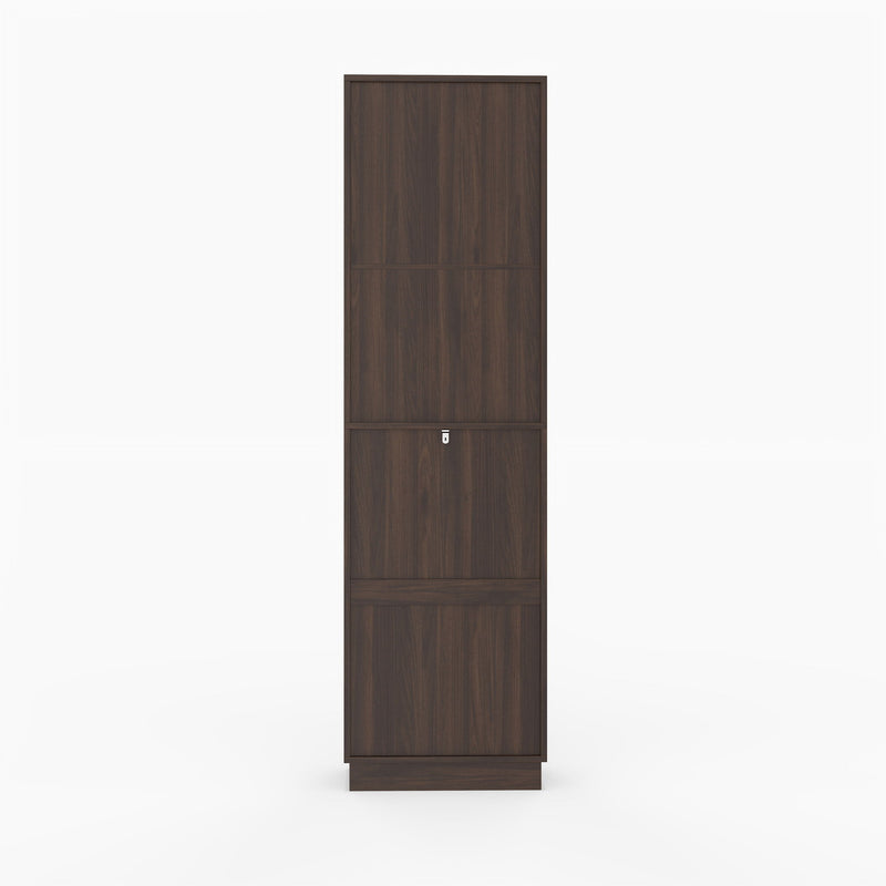 Tall Narrow Fluted Storage Cabinet With Trash Bin Compartment For Kitchen (Trash Can Not Included)