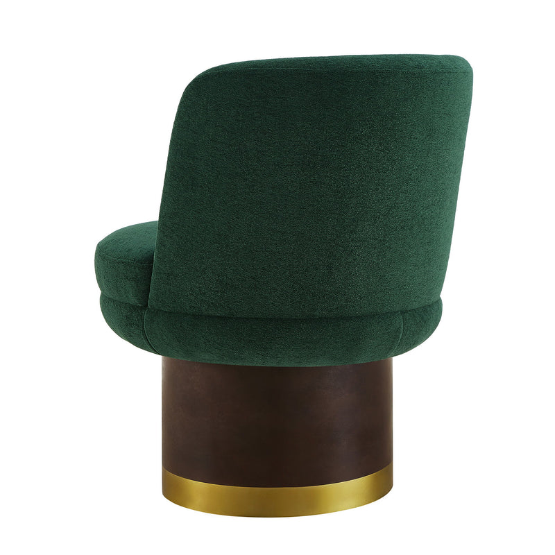 Round Swivel Accent Chair With Ergonomic Backrest For Living Room