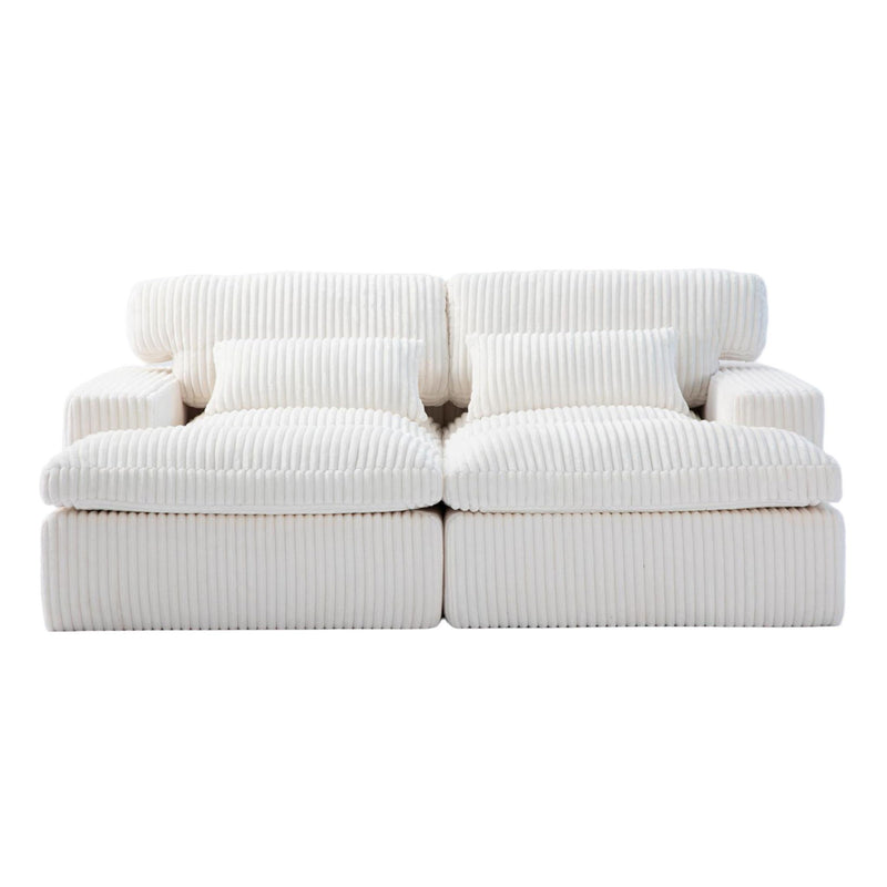 Double Chaise Lounge Chair, Oversized Upholstered Sleeper Cloud Couch