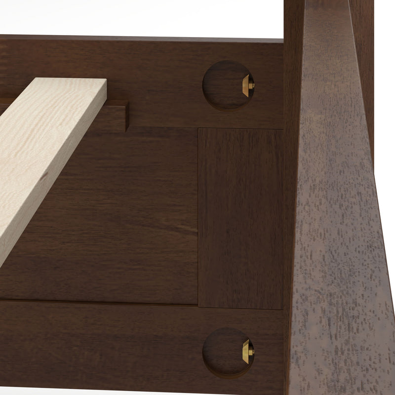 Farmhouse Platform Bed Frame & Tall Upholstered Headboard