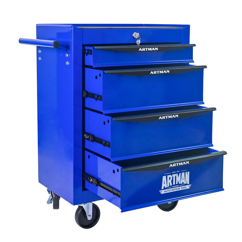 Rolling Metal Tool Chest With Drawers, Steel Storage Cabinet With Ball Bearing Slides