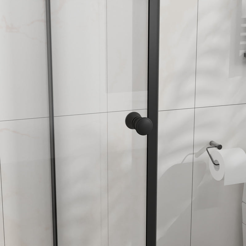 Goodyo - Frameless Corner Shower Door - Matte Black
