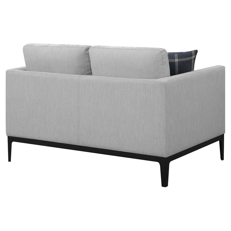 Saba - Cushion Back Loveseat With Pillow Top Arms - Light Gray