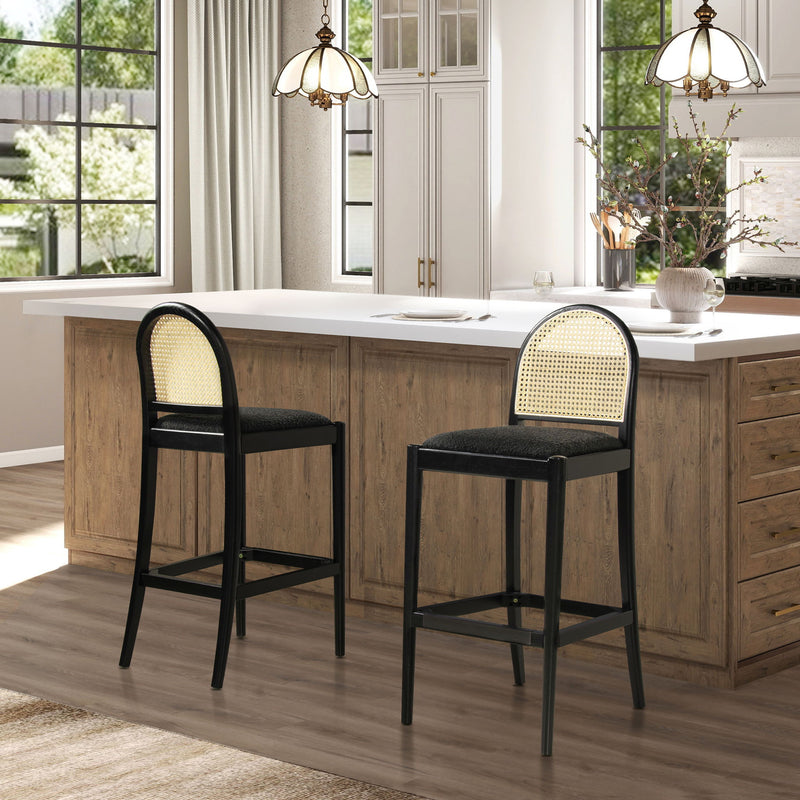 Panama - Curved Back Cane Bar Stool (Set of 2)