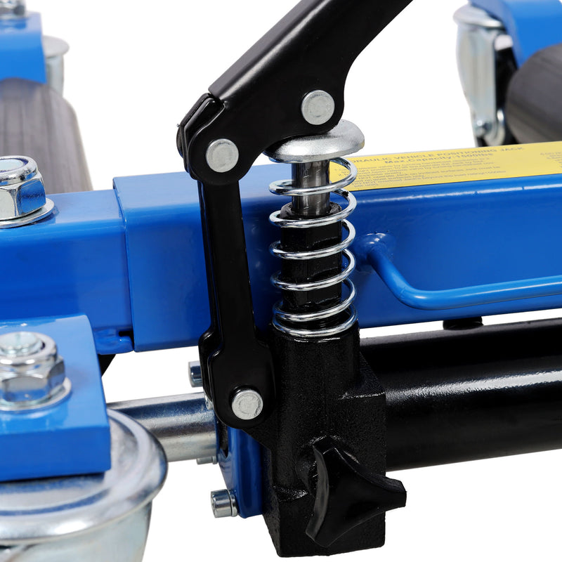 Hydraulic Car Wheel Dolly (Set of 2) With Foot Pedal Lift, 1, 500Lbs Capacity - Black / Blue