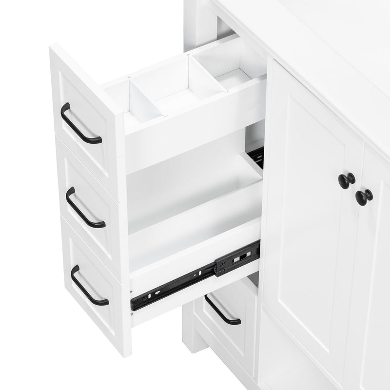 Bathroom Vanity With Sink Top, Bathroom Vanity Cabinet With 2 Doors And 2 Drawers, Open Shelf