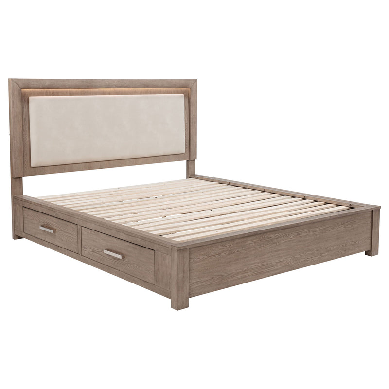 Gibbons - LED Storage Bed With Upholstered Headboard