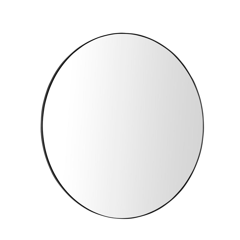 Wall Circular Framed Vanity Mirror For Bathroom, Living Room Decor - Black