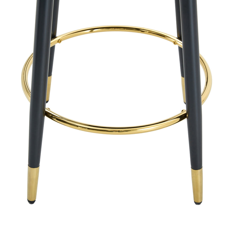 Upholstered Rotatable Bar Chair With Metal Legs For Dining Room