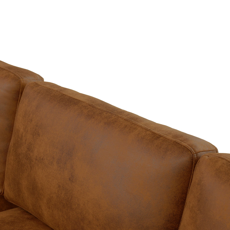 Modular Upholstered Sectional, Medium Firm Seat Cushion, Custom Configuration - Brown