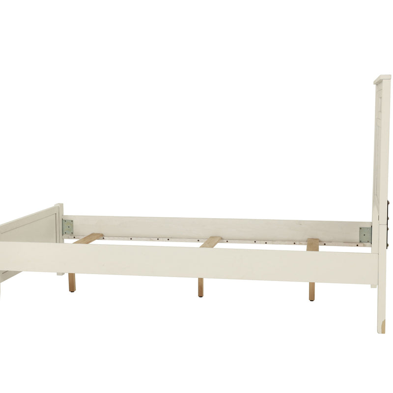 Simple Frame With Headboard And Vertical Carved Design