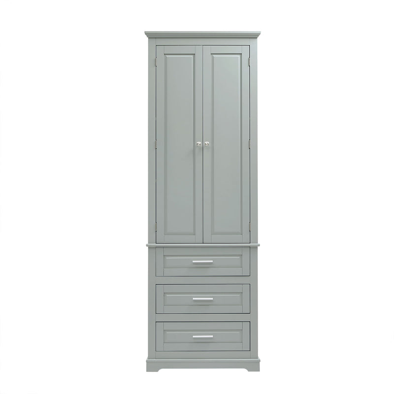 Tall Storage Cabinet With 3 Drawers For Bathroom