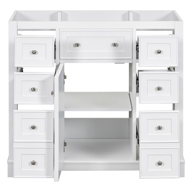 Modern Bathroom Vanity Base Only With 1 Cabinet And 6 Drawers