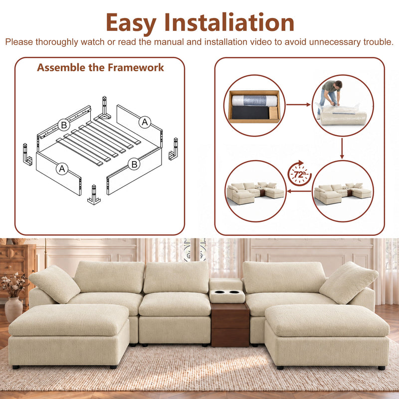 Modular Cloud Couch With Storage Console