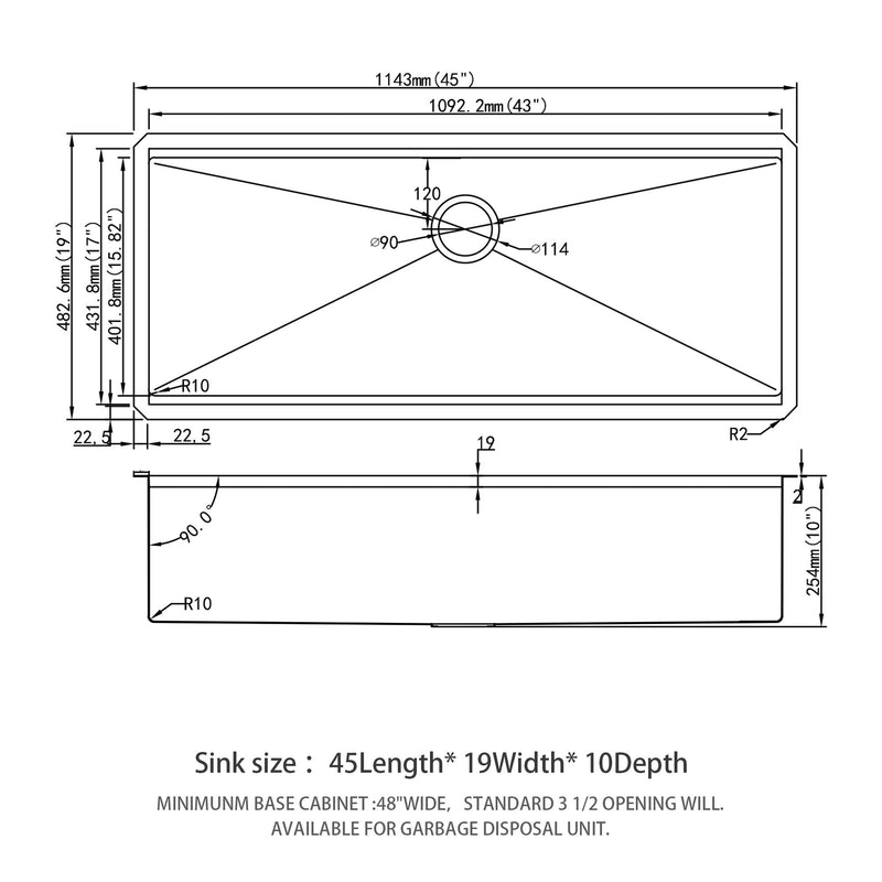Undermount Workstation Kitchen Sink Stainless Steel Single Bowl