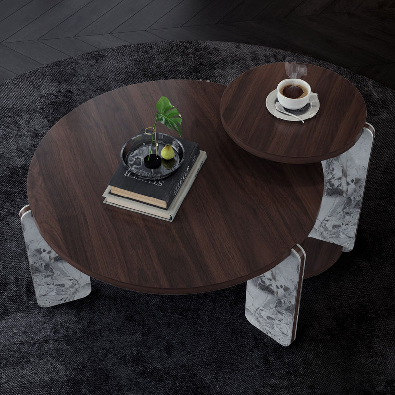Coffee Table Set With Center Table & Side Table