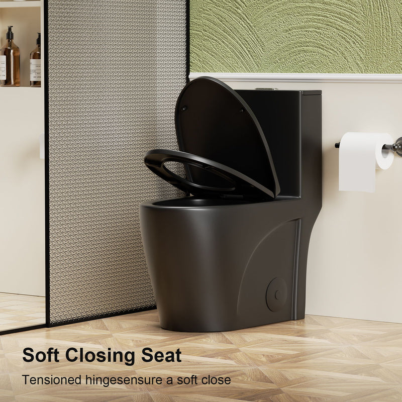 1 Piece Toilet With Tornado Flush, Dual Flush, And ADA Height Comfort Chair