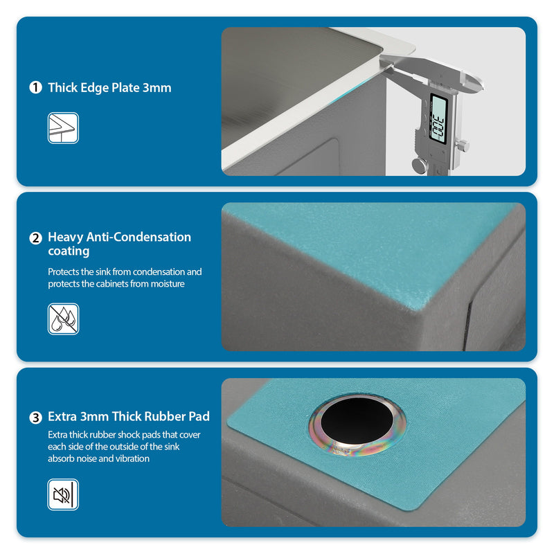 Modern Double Bowl Undermount Sink Design With 10" Deep Basins