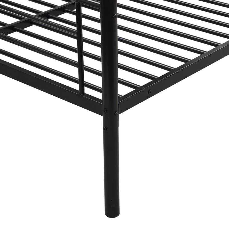 Twin Over Full Bunk Bed With Large Under-Bed Storage - Black