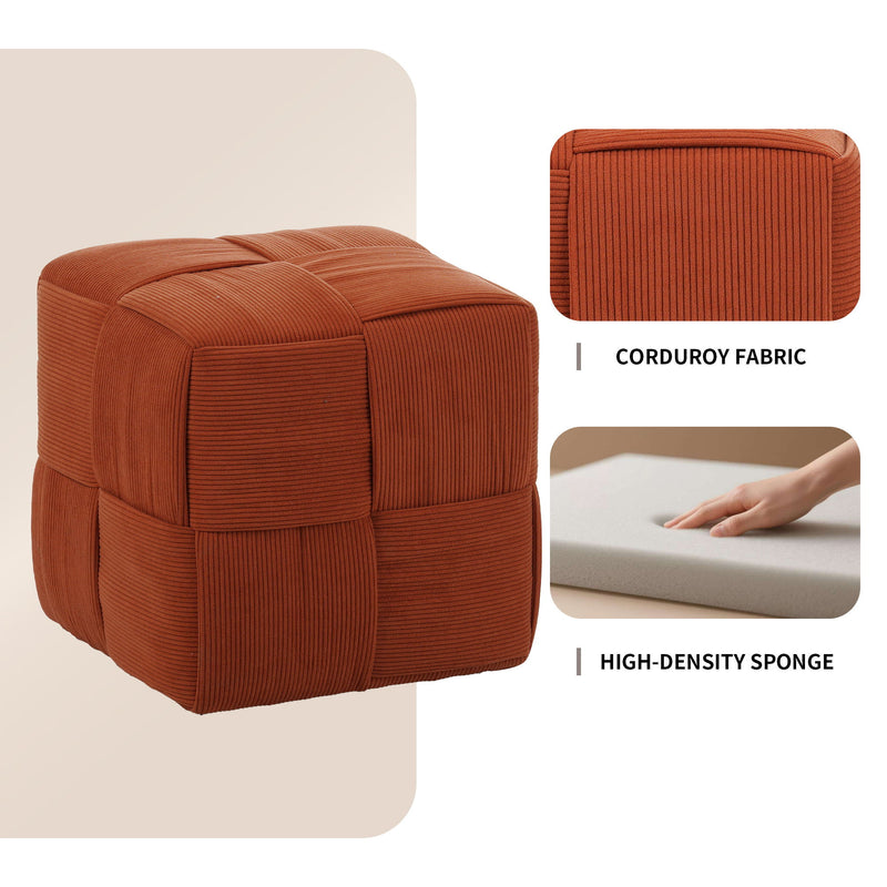Modern Ottoman Foot Rest With Woven Design