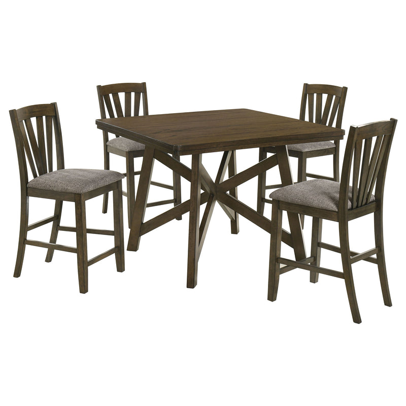 Maxine - 5 Piece Counter Height Dining Set - Brown