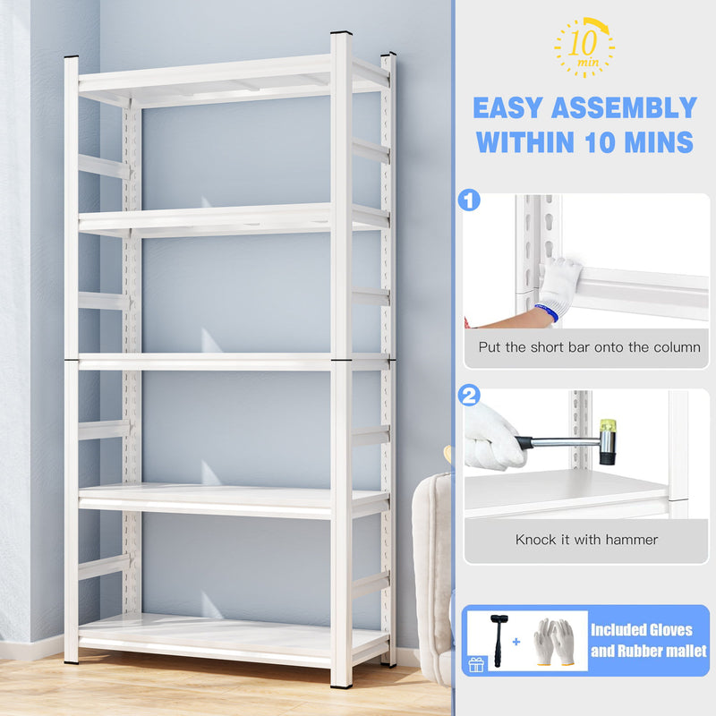 5 Tier Heavy Duty Shelving Unit Adjustable Shelving