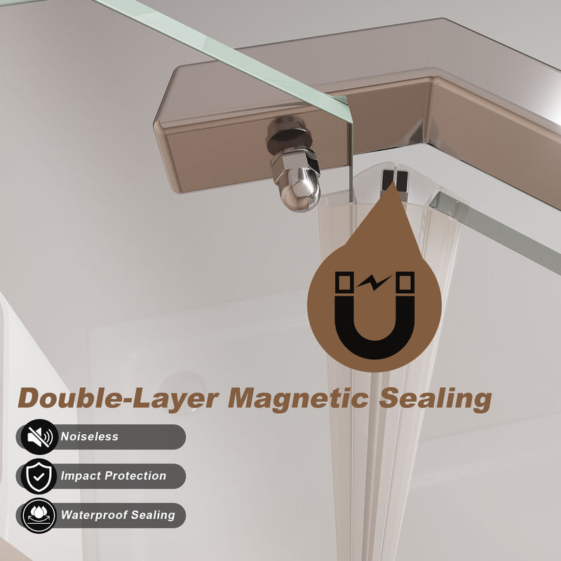 Frameless Neo Angle Shower Door WithTempered Glass
