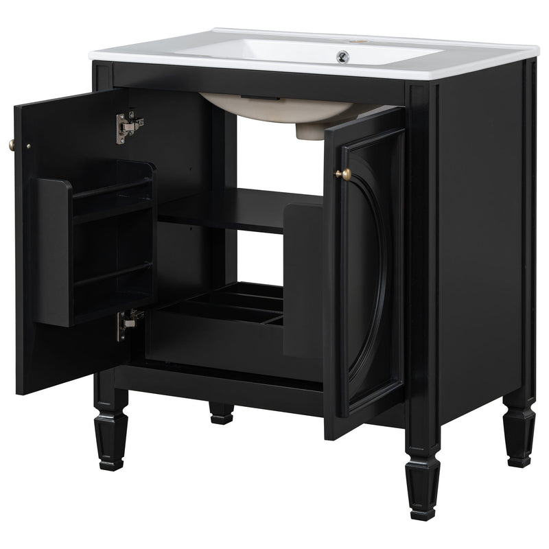 Bathroom Vanity With Sink With 2 Doors And Adjustable Shelf