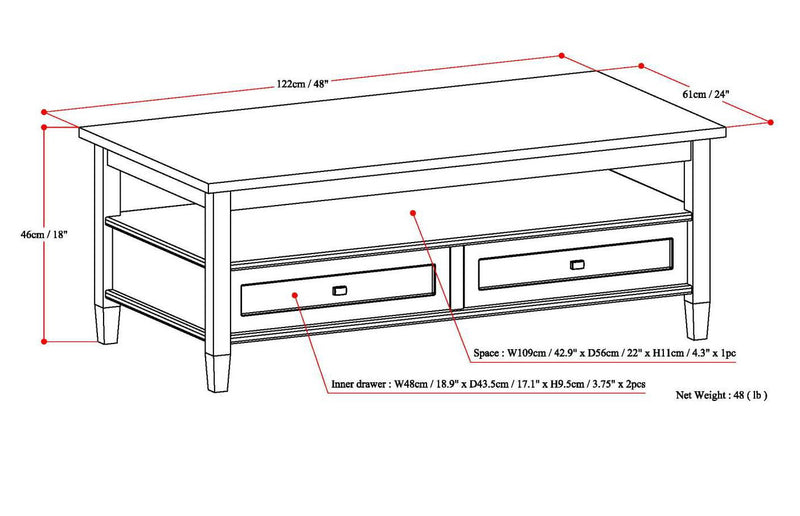 Warm Shaker - Coffee Table - Distressed Gray