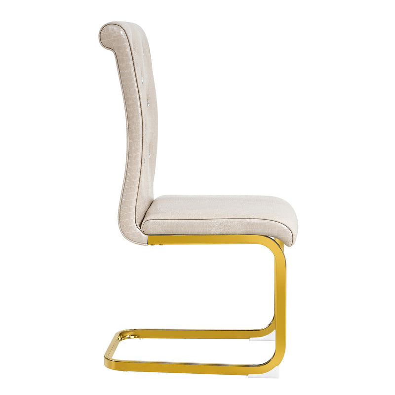 Elegant Design Alligator Skin Upholstered Dining Chairs