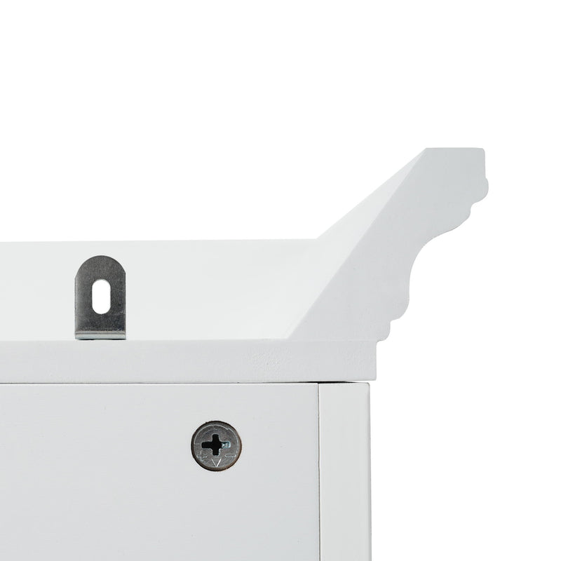 Bathroom Vanity With 2 Damping Hinge Doors, 3 Drawers, Adjustable Shelves - White