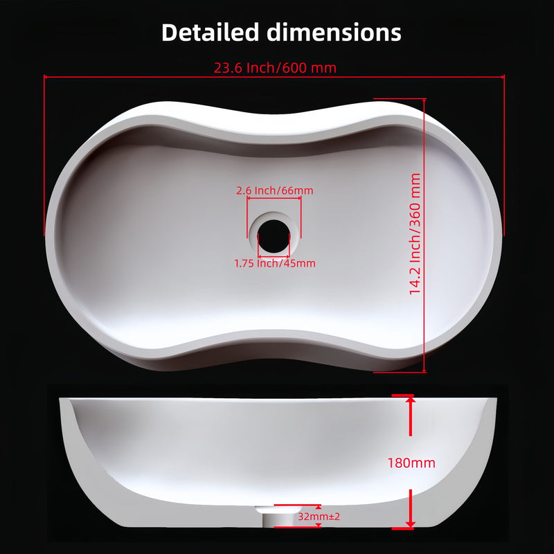 Bathroom Vessel Sink With Wavy Design