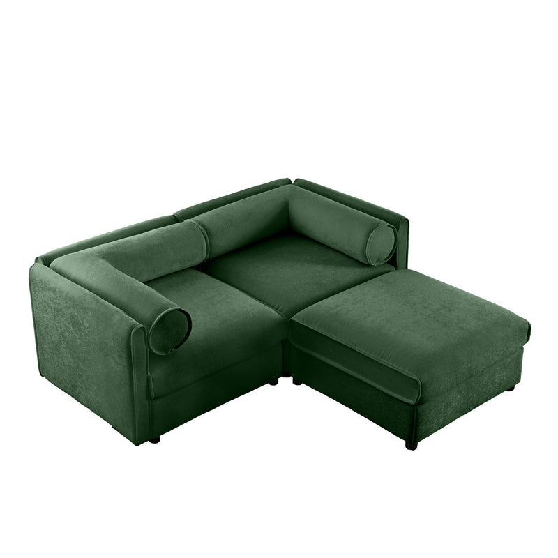 Contemporary Elegant Sofa With Storage And Ottoman