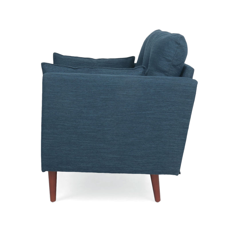 Enchantica - Upholstered Fabric Club Chair With Button Tufted And 2 Accent Pillows