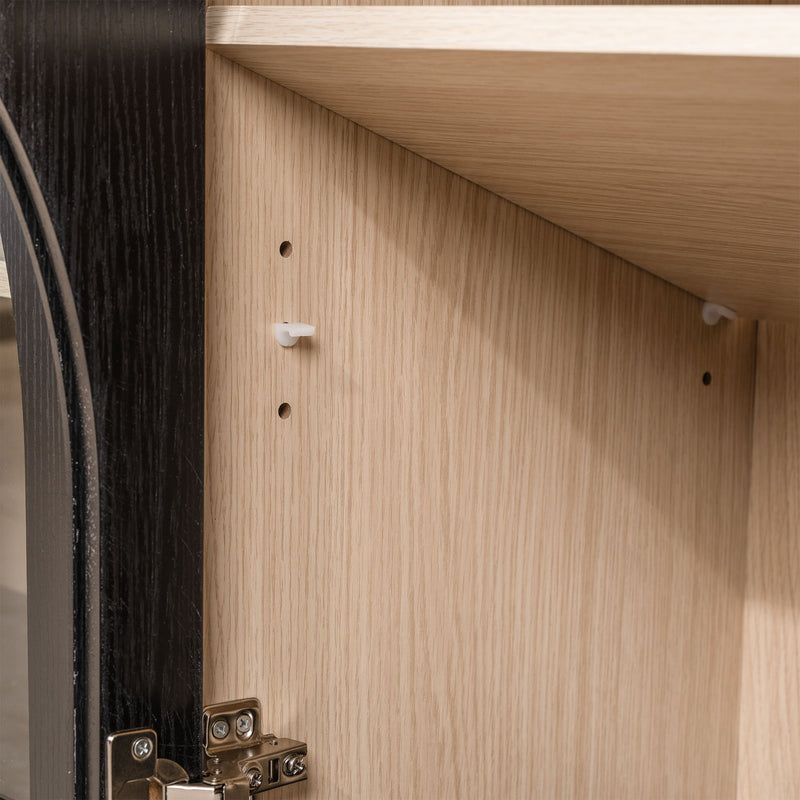 Sideboard Cabinet With 4 Drawers And 4 Arched Glass Doors