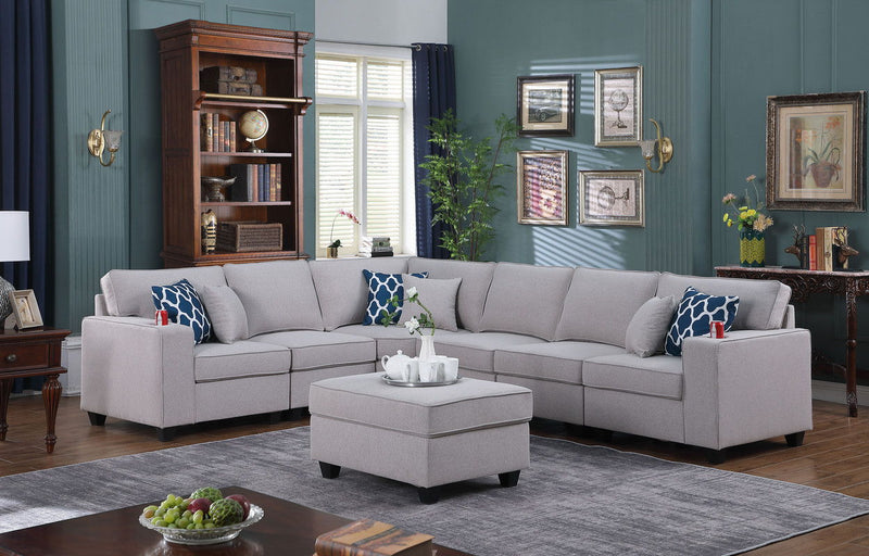 Cooper - Sectional Sofa With Ottomans And Cupholder