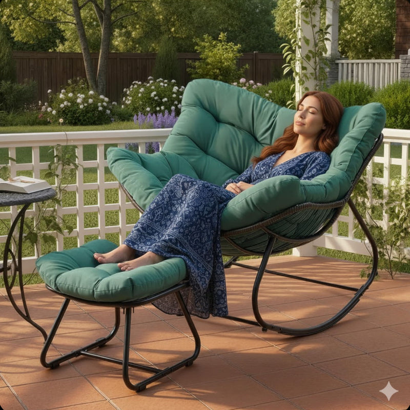 Egg Rocking Chair With Ottoman